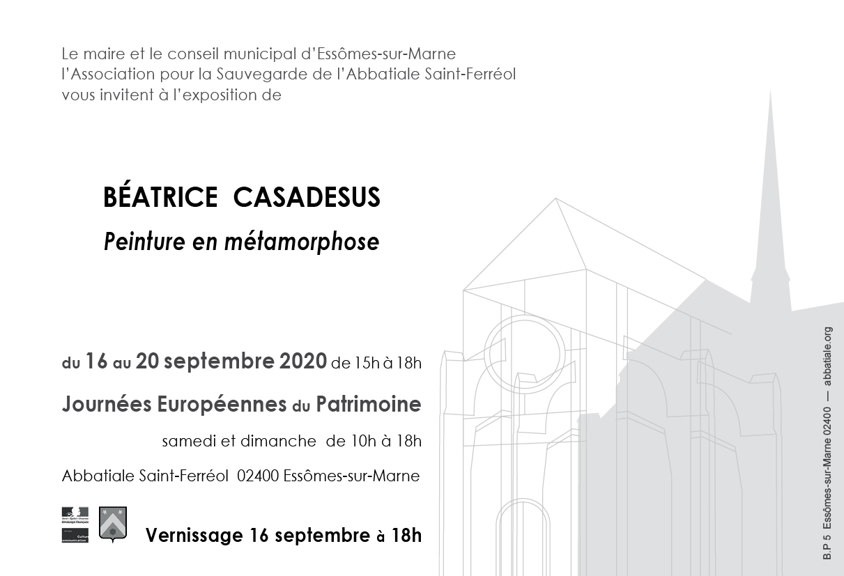 Béatrice Casadesus, Peinture en métamorphose, Journées Européennes du Patrimoine 2020.